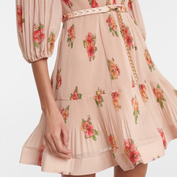 Zimmerman Pleated Mini Dress in Blush Floral - Picture 7 of 8